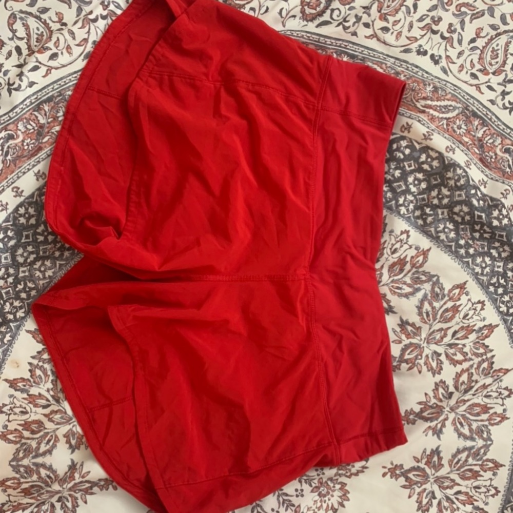 Red lululemon shorts